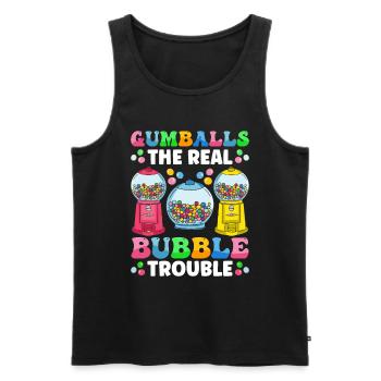 Funny chewing gum machine - Men's Premium Organic Tank Top - black - Front - Michal (187cm)