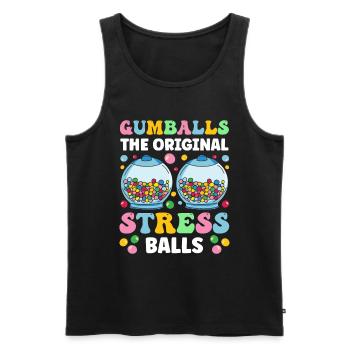 Funny chewing gum machine - Men's Premium Organic Tank Top - black - Front - Michal (187cm)