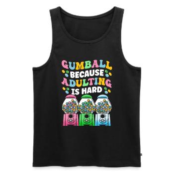 Funny chewing gum machine - Men's Premium Organic Tank Top - black - Front - Michal (187cm)