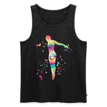 Plongeon, Plongeon synchronisé, Saut artistique - Débardeur bio Premium Homme - noir - Devant - AI Model Male 178 light (178cm)