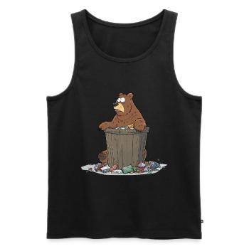 Anti détritus Pas de recyclage de l’environnement - Débardeur bio Premium Homme - noir - Devant - Michal (187cm)