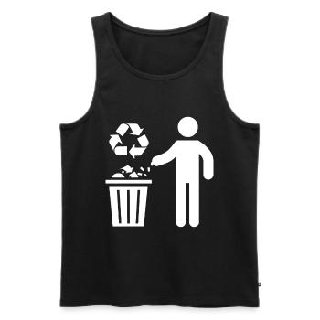 Anti détritus Pas de recyclage de l’environnement - Débardeur bio Premium Homme - noir - Devant - Michal (187cm)