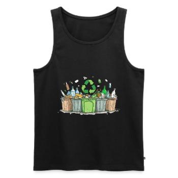 Anti Littering No Environment Recycle - Men's Premium Organic Tank Top - black - Front - Michal (187cm)