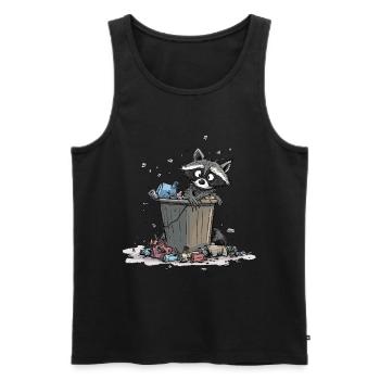 Anti détritus Pas d’environnement Recycler - Débardeur bio Premium Homme - noir - Devant - Michal (187cm)