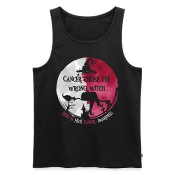 Witch Burgundy White Head and Neck Cancer - Men's Premium Organic Tank Top - black - Front - AI Model Male 178 light (178cm)
