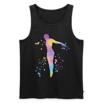 Plongeon, Plongeon synchronisé, Saut artistique - Débardeur bio Premium Homme - noir - Devant - AI Model Male 178 light (178cm)