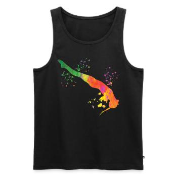 Plongeon, Saut artistique, Plongeon synchronisé - Débardeur bio Premium Homme - noir - Devant - AI Model Male 178 light (178cm)