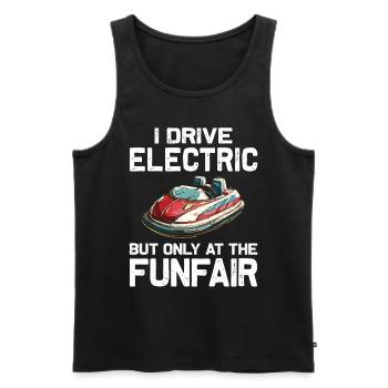 Ich fahre Elektrisch Kirmes Autoscooter - Männer Premium Bio Tank Top - Schwarz - Vorne - AI Model Male 178 light (178cm)