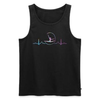 Gymnaste avec bande de gymnastique rythmique - Débardeur bio Premium Homme - noir - Devant - Michal (187cm)