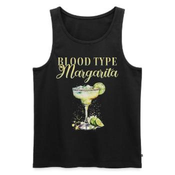 Groupe sanguin Margarita Tequila Enterrement de vie de garçon - Débardeur bio Premium Homme - noir - Devant - Michal (187cm)