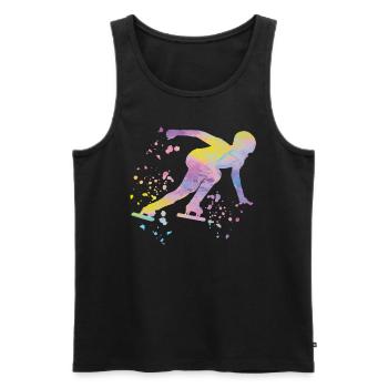 Eisschnellläufer Sportlerin Eisschnelllauf - Männer Premium Bio Tank Top - Schwarz - Vorne - AI Model Male 178 light (178cm)