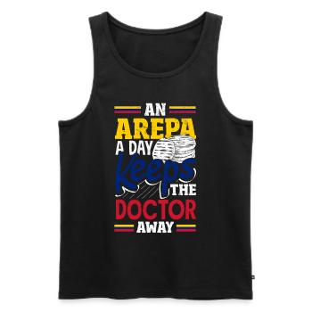 Arepas Kolumbianisch Venezoela Essen - Männer Premium Bio Tank Top - Schwarz - Vorne - Michal (187cm)