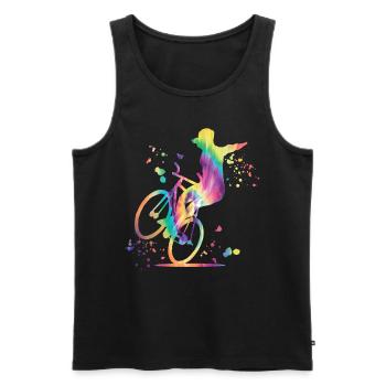 Cyclisme artistique Cycliste artistique - Débardeur bio Premium Homme - noir - Devant - Michal (187cm)