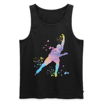 Eisschnellläufer Sportlerin Eisschnelllauf - Männer Premium Bio Tank Top - Schwarz - Vorne - AI Model Male 178 light (178cm)