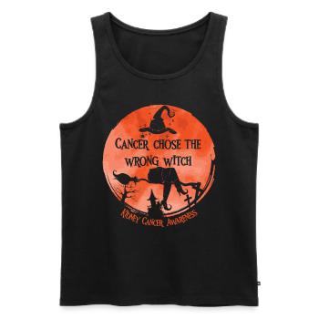 Cancer Orange Sorcière Cancer du rein - Débardeur bio Premium Homme - noir - Devant - Michal (187cm)