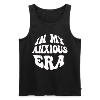 In Meiner Angst-ära Lustiges Überdenken - Männer Premium Bio Tank Top - Schwarz - Vorne - AI Model Male 178 light (178cm)