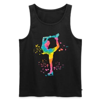 Eiskunstläufer Schlittschuhlaufen Eiskunstlauf - Männer Premium Bio Tank Top - Schwarz - Vorne - AI Model Male 178 light (178cm)