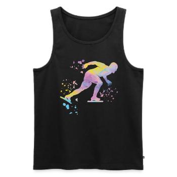 Eisschnellläufer Sportlerin Eisschnelllauf - Männer Premium Bio Tank Top - Schwarz - Vorne - AI Model Male 178 light (178cm)