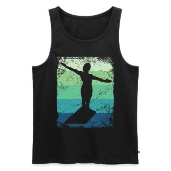 Synchronized Water Diver High Diver - Men's Premium Organic Tank Top - black - Front - AI Model Male 178 light (178cm)