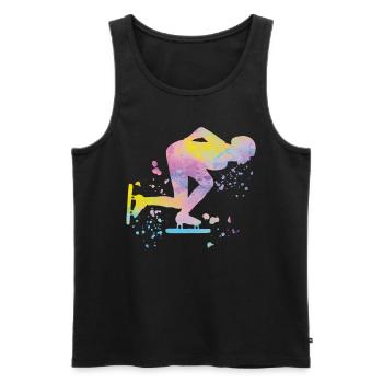 Eisschnellläufer Sportlerin Eisschnelllauf - Männer Premium Bio Tank Top - Schwarz - Vorne - AI Model Male 178 light (178cm)