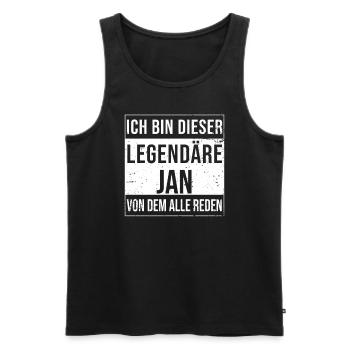Je suis cette chemise légendaire pour Jan - Débardeur bio Premium Homme - noir - Devant - Michal (187cm)