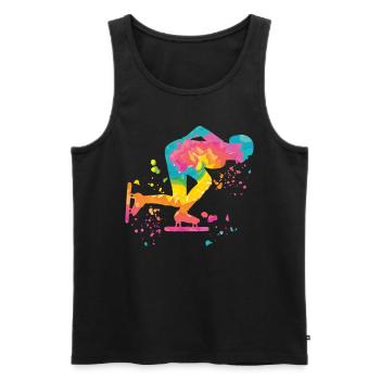 Eisschnellläufer Sportlerin Eisschnelllauf - Männer Premium Bio Tank Top - Schwarz - Vorne - AI Model Male 178 light (178cm)