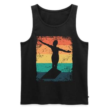 Plongeon, Saut artistique, Plongeon synchronisé - Débardeur bio Premium Homme - noir - Devant - AI Model Male 178 light (178cm)