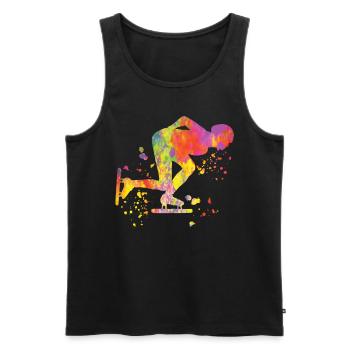 Eisschnellläufer Sportlerin Eisschnelllauf - Männer Premium Bio Tank Top - Schwarz - Vorne - AI Model Male 178 light (178cm)