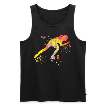 Eisschnellläufer Sportlerin Eisschnelllauf - Männer Premium Bio Tank Top - Schwarz - Vorne - AI Model Male 178 light (178cm)