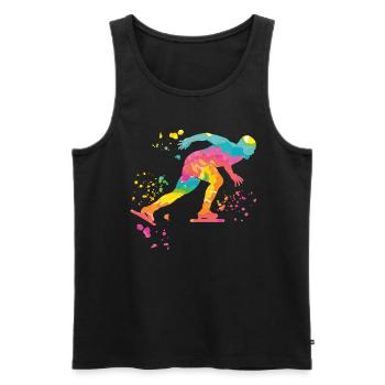 Eisschnellläufer Sportlerin Eisschnelllauf - Männer Premium Bio Tank Top - Schwarz - Vorne - AI Model Male 178 light (178cm)