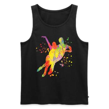 Eiskunstläufer Schlittschuhlaufen Eiskunstlauf - Männer Premium Bio Tank Top - Schwarz - Vorne - Michal (187cm)