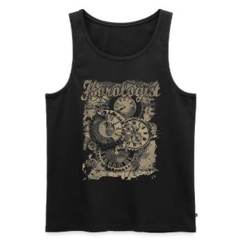 Horologie Stunde Bedeutung Uhrmacher - Männer Premium Bio Tank Top - Schwarz - Vorne - AI Model Male 178 light (178cm)