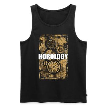 Horologie Stunde Bedeutung Uhrmacher - Männer Premium Bio Tank Top - Schwarz - Vorne - AI Model Male 178 light (178cm)