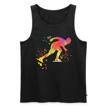 Eisschnellläufer Sportlerin Eisschnelllauf - Männer Premium Bio Tank Top - Schwarz - Vorne - AI Model Male 178 light (178cm)