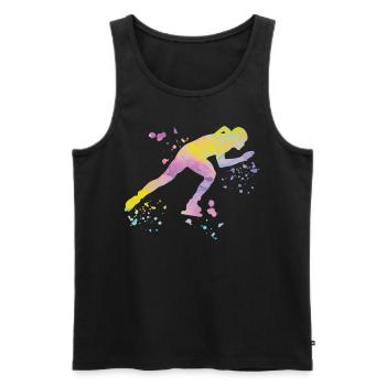 Speed skater Sportswoman Speed Skating - Men's Premium Organic Tank Top - black - Front - AI Model Male 178 light (178cm)