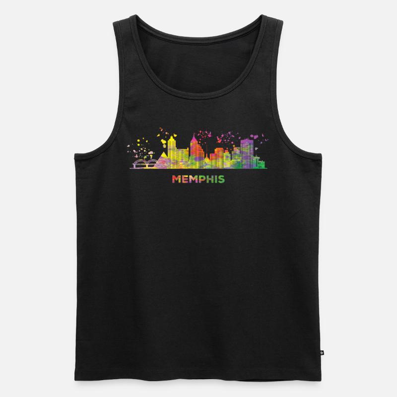 Memphean Skyline Memphis - Männer Premium Bio Tank Top - Schwarz