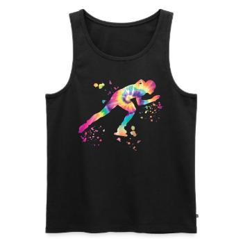 Eisschnellläufer Sportlerin Eisschnelllauf - Männer Premium Bio Tank Top - Schwarz - Vorne - AI Model Male 178 light (178cm)