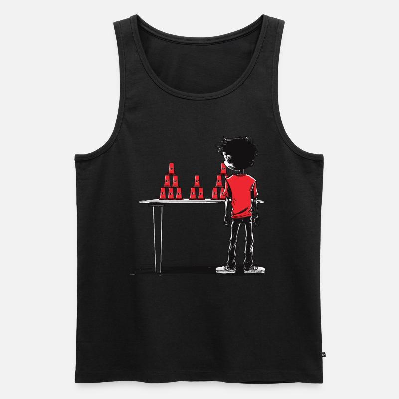 Stapeln Von Bechern Speed Stacker - Männer Premium Bio Tank Top - Schwarz