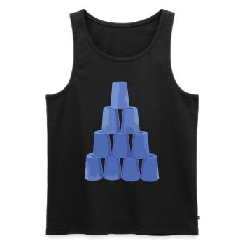 Empilage de gobelets Speed Stacker - Débardeur bio Premium Homme - noir - Devant - AI Model Male 178 light (178cm)