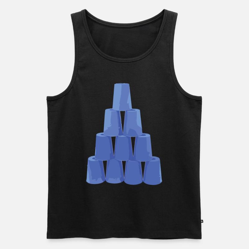 Stapeln Von Bechern Speed Stacker - Männer Premium Bio Tank Top - Schwarz