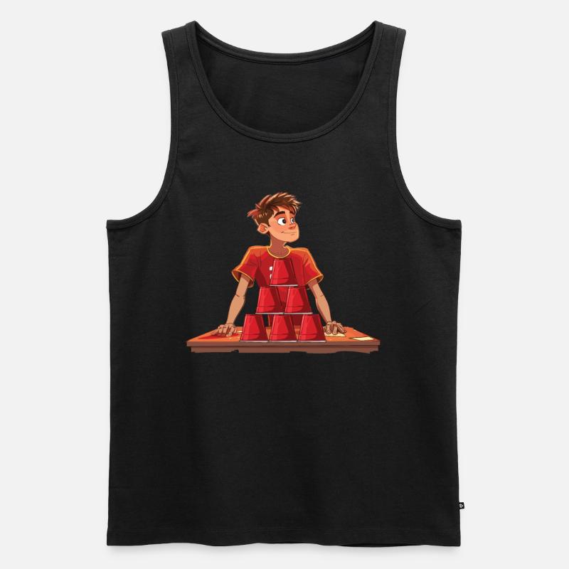 Stapeln Von Bechern Speed Stacker - Männer Premium Bio Tank Top - Schwarz