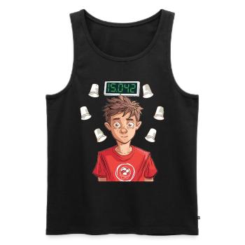 Stapeln Von Bechern Speed Stacker - Männer Premium Bio Tank Top - Schwarz - Vorne - AI Model Male 178 light (178cm)