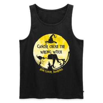 Crabe Sorcière Jaune Os Cancer Awarenes - Débardeur bio Premium Homme - noir - Devant - AI Model Male 178 light (178cm)