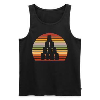 Stapeln Von Bechern Speed Stacker - Männer Premium Bio Tank Top - Schwarz - Vorne - AI Model Male 178 light (178cm)