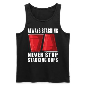 Stapeln Von Bechern Speed Stacker - Männer Premium Bio Tank Top - Schwarz - Vorne - AI Model Male 178 light (178cm)