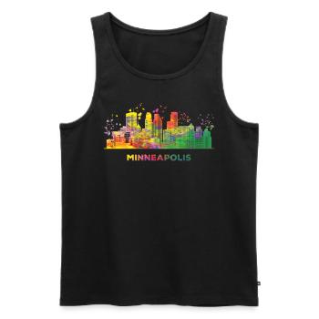 Minneapolitan Skyline Minneapolis - Men's Premium Organic Tank Top - black - Front - AI Model Male 178 light (178cm)