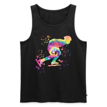 Eisschnellläufer Sportlerin Eisschnelllauf - Männer Premium Bio Tank Top - Schwarz - Vorne - AI Model Male 178 light (178cm)