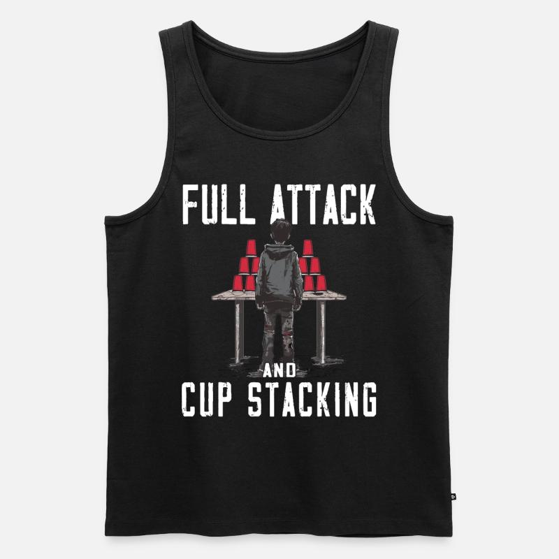 Stapeln Von Bechern Speed Stacker - Männer Premium Bio Tank Top - Schwarz