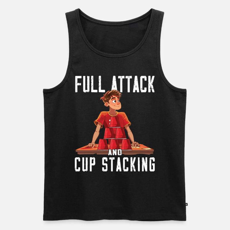 Stacking Cups Speed Stacker - Men's Premium Organic Tank Top - black