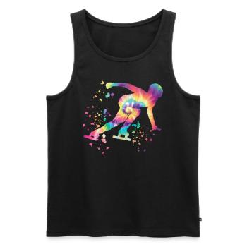 Eisschnellläufer Sportlerin Eisschnelllauf - Männer Premium Bio Tank Top - Schwarz - Vorne - AI Model Male 178 light (178cm)